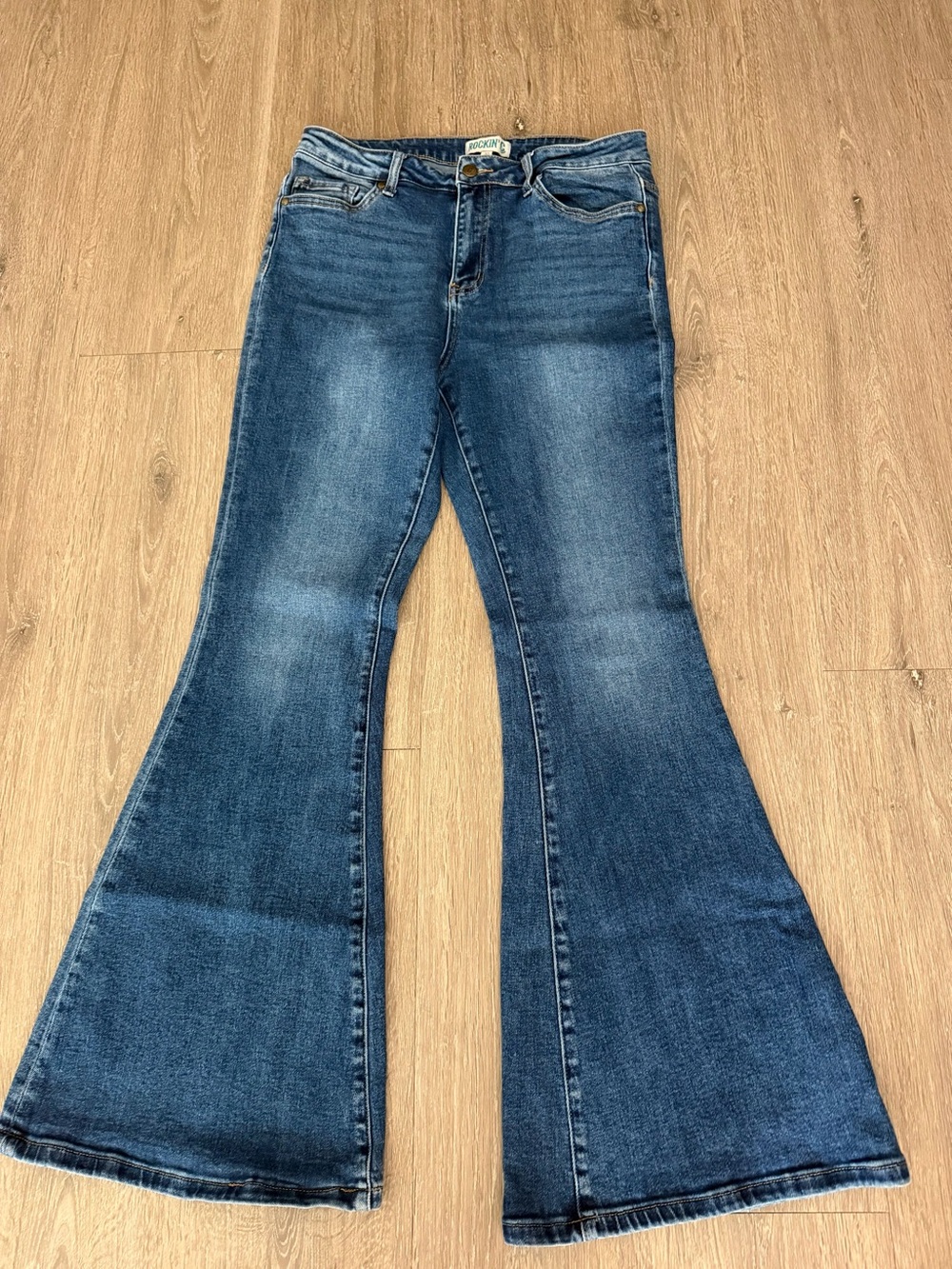 Ladies Blue Flared Jeans - Wide Leg Style